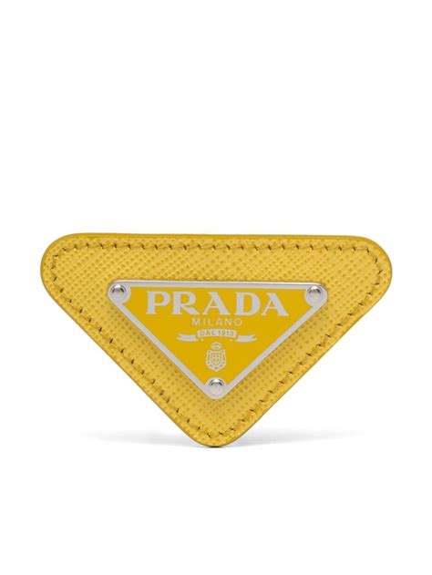 Prada triangular logo pin